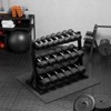 Premium Rubber Coated Hex Dumbbell Weight Set With Rack, Multiple Packages,210LB/350LB/450LB/550LB for Home Gym, Coated Hand Weights for Workouts - 3 of 4