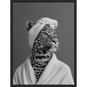Amanti Art Lady Leopard Spa Day by Niky Rahner Framed Canvas Wall Art - 1 of 4
