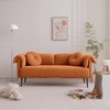 68.5" Modern Lamb Wool Upholstered Sofa With Decorative Throw Pillows for Small Spaces 4A - ModernLuxe - 2 of 4