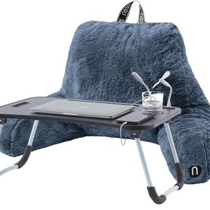 Nestl Fur Reading Pillow, Faux Fur Bed Pillow with Arms, Reading & Bedrest Pillow for Sitting in Bed Adult & Kids - 1 of 4
