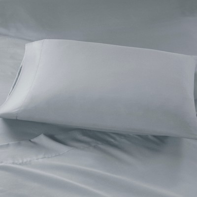 Twin Gray Microfiber Sheet Set with Side Storage Pockets