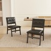 GDFStudio Payne Tufted Faux Leather Upholstered Wood Dining Chairs (Set of 2) - 2 of 4