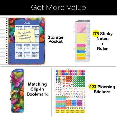 Global Printed Products Hardcover CY 2025 Fashion Planner - 8.5"x11" (Colorful Butterflies)