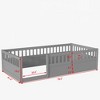 CAVINAS Twin Size Wood Montessori Bed,Modern Floor with Safety Fence and Door Bed,Toddler Bed for Bedroom - 3 of 4