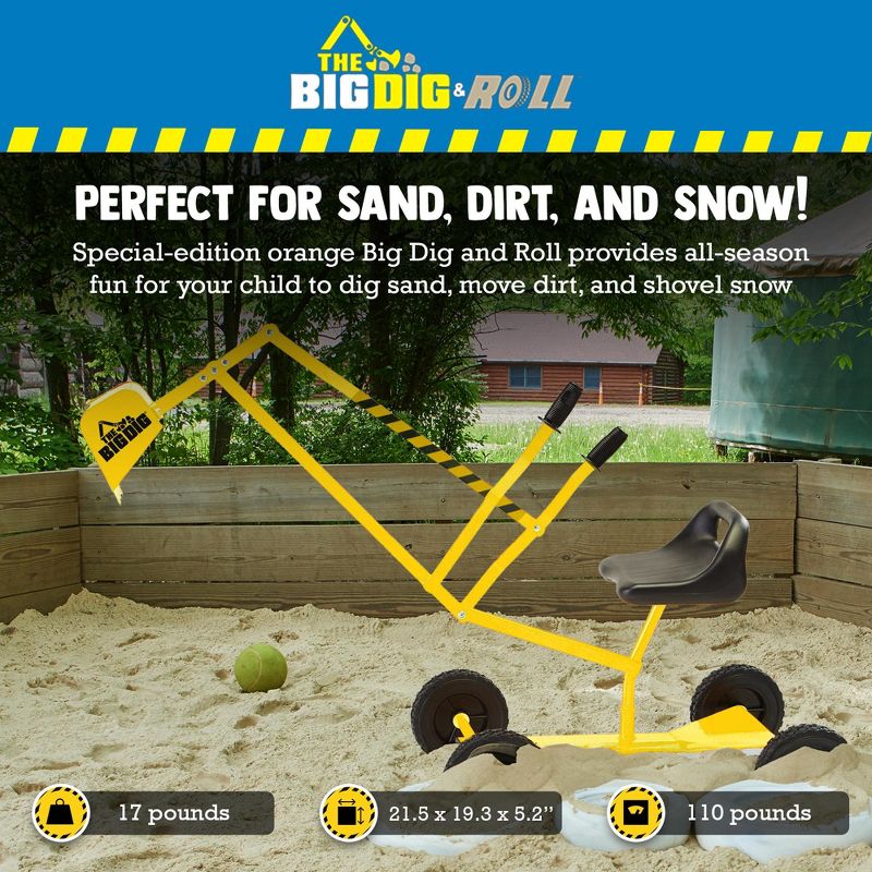 Big Dig Sandbox Digger Excavator Crane with 360 Degree Rotation Base, 4 of 8
