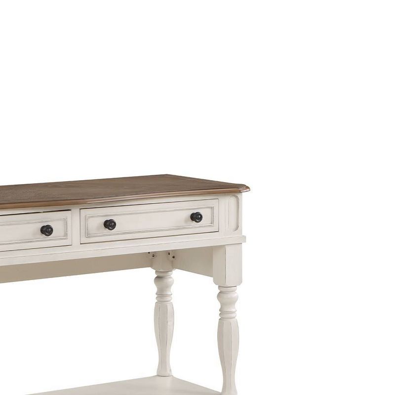 54&#34; Florian Accent Table Oak &#38; Antique White Finish - Acme Furniture, 5 of 10