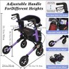 Lycvki Aluminum Lightweight Foldable Rollator Walker with Seat and Rubber Wheels, Handles - 2 of 4