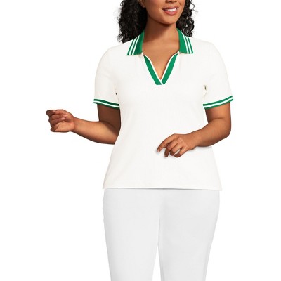 Lands' End Women's Short Sleeve Wide Rib Polo