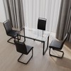 NicBex 51" Dining Table Set for 4 Dining Table Tempered Glass Top Black Plating Legs with 4 Chairs for Dining Room - 4 of 4