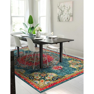 Blue Medallion Synthetic Easy Care 9' x 12' Area Rug