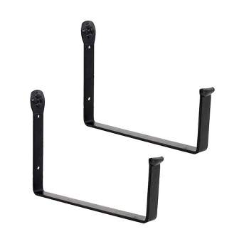Set of 2 Wrought Iron Wall Mounted Flower Box Brackets Black - Achla Designs