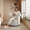Contemporary Upholstered Swivel Accent Chair with Gold Metal Legs and Fluffy Fabric for Living Room or Office-Maison Boucle - 2 of 4