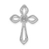 Black Bow Jewelry 14k White Gold 1/8 Ctw Diamond Passion Cross Slide Pendant, 18 x 27mm - 3 of 4