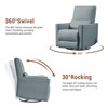 Nursery Swivel Rocking Recliner Chair, PU Leather Upholstered Glider Recliner with Lumber Pillow & High Backrest, Reclining Chair for Bedroom - 2 of 4