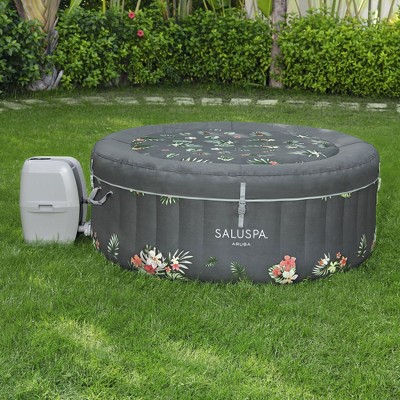 Bestway SaluSpa Aruba Gray Inflatable Round Hot Tub with 110 Jets