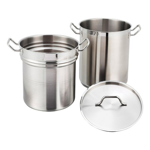 Winco Double Boiler With Cover, Stainless Steel, 20 Quart : Target
