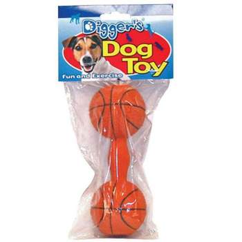 Boss Pet Digger's Orange Latex Basketball Dumb Bell Squeaky Dog Toy Large 1 pk
