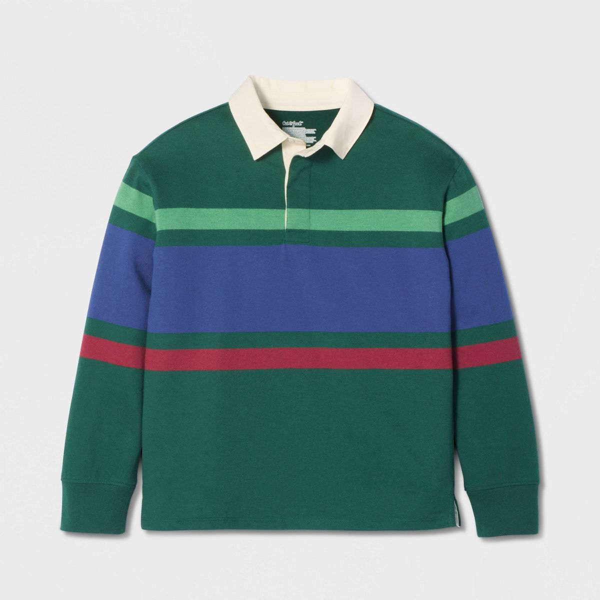 Boys' Long Sleeve Relaxed Fit Striped Rugby Polo Shirt - Cat & Jack™ - thumbnail 5