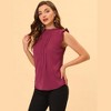 INSPIRE CHIC Women's Ruffled Curved Hem Business Office Vintage Sleeveless Blouse - image 2 of 4