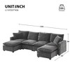 110" Modern Chenille 6-Seat Modular L-Shaped Sectional Sofa with 2 Pillows, 6-Piece Free Combination Couch Set - 3 of 4