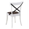 2 Pieces Set Dining Side Chair Rustic Modern Farmhouse Design Retro Design With Metal X Design - 3 of 4