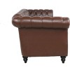Streamdale House 84' BLACK PU Rolled Arm Chesterfield Three Seater Sofa. - 2 of 4