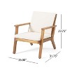 FIONECA 4-Seater Outdoor Acacia Wood Chat Set ¨C Loveseat, 2 Club Chairs & Coffee Table, Brown Patina + Cream Cushions - 4 of 4