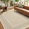 Washable Checkered Waffle Print Rug Non Slip Low Pile Rug Soft Contemporary Throw Floor Cover Foldable Indoor Carpet for Living Room Bedroom Playroom - 2 of 4