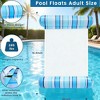 Jasonwell 2-Pack Pool Floats for Adults, 4-in-1 Inflatable Loungers, PVC Water Hammocks, Blue & Green Stripes, Large - 3 of 4