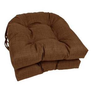 Blazing Needles, 16-inch Spun Polyester Solid Outdoor U-shaped Tufted Chair Cushions (Set of 2) - 1 of 1