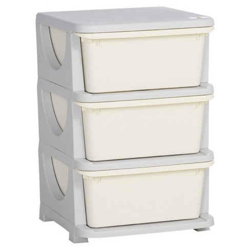 Qaba Kids Storage Unit Dresser Tower with Drawers 3 Tier Chest Toy