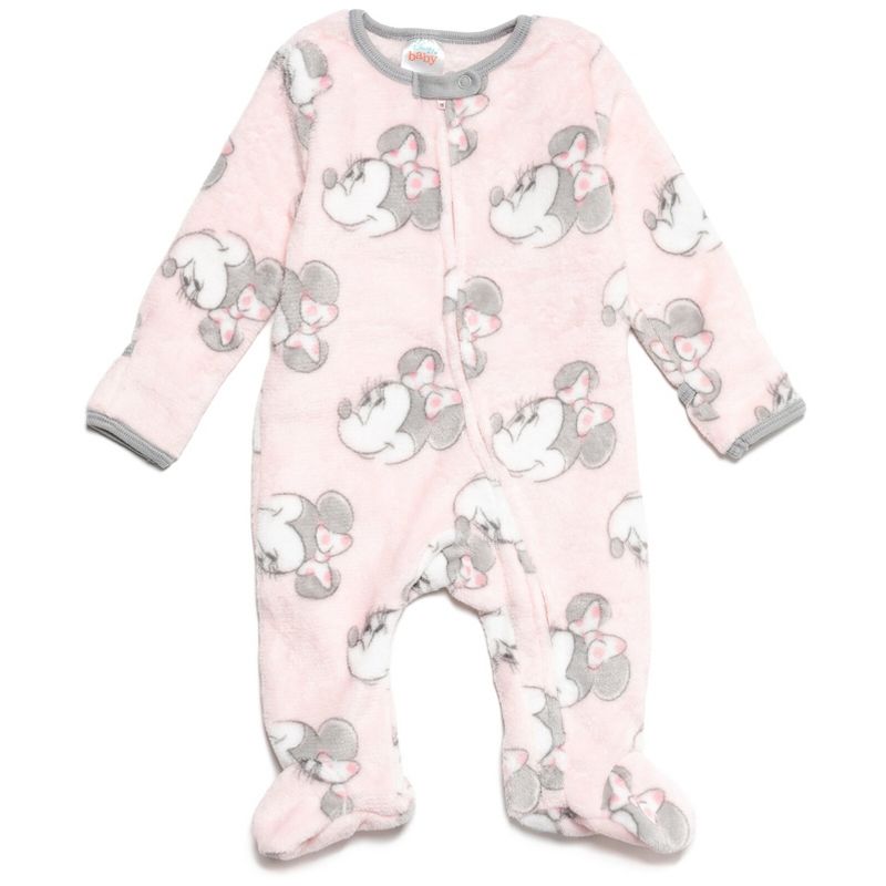 Disney Mickey Mouse Minnie Mouse Pluto Donald Duck Goofy Baby Girls 2 Pack Zip Up Sleep N' Play Coveralls Newborn to Infant, 3 of 8