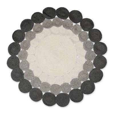 Design Imports Bohemian Round Natural Jute - Gray - 4 Ft Round