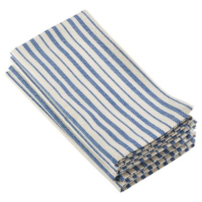 4pk Blue Dauphine Striped Design Napkin 20" - Saro Lifestyle