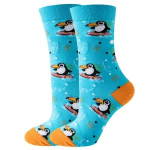 Toucans Surfing Pattern Socks (Women's Sizes, Adult Medium) from the Sock Panda - 1 of 3