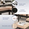 Anybear 7PC Beige Waterproof Seat Cushions Glass Table Space Saving Garden Furniture Set - 3 of 4