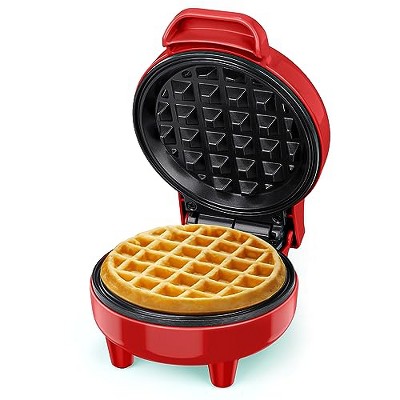 YASHE Mini Waffle Maker, 550W Waffle Iron, Ready Indicator Light, Cool Touch Handle, Non Stick Coating, Compact Size