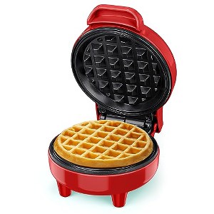 YASHE Mini Waffle Maker, 550W Waffle Iron, Ready Indicator Light, Cool Touch Handle, Non Stick Coating, Compact Size - 1 of 4