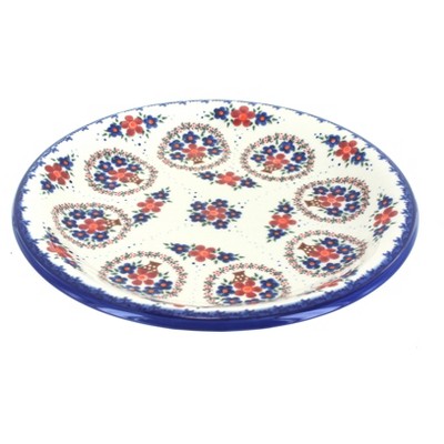 Blue Rose Polish Pottery Old Fashion Dinner Plate