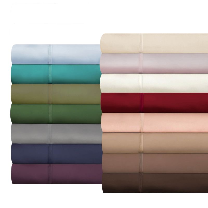 100% Premium Cotton 400 Thread Count Solid Deep Pocket Luxury Bed Sheet Set by Blue Nile Mills, 5 of 6