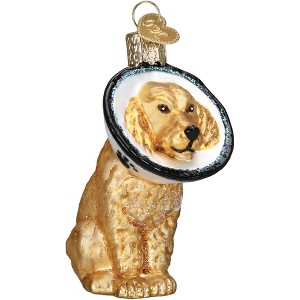 Old World Christmas Glass Blown Ornament for Christmas Tree, Cone of Shame Dog - 1 of 4