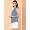 INSPIRE CHIC Women's Ruffled Curved Hem Business Office Vintage Sleeveless Blouse - 4 of 4