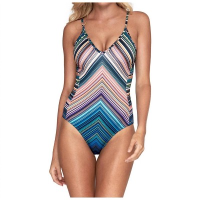 Women's Multi Strap Cross Back One Piece Swimsuit - Jets By Jessika Allen