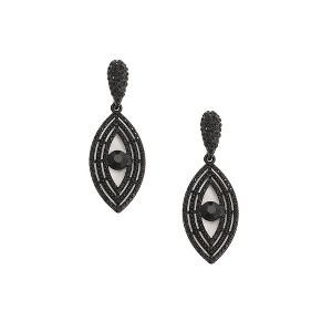 SOHI Women's Onyx Black Crystal Hanging Eye Drop Earrings - 1 of 4