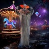 Orange Haired Clown, Outdoor Halloween Decoration Animatronic, Sound and Motion Activated Light Up Eyes - 3 of 4
