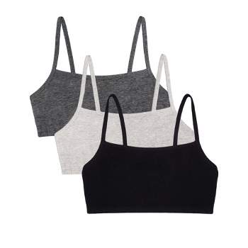 Fruit Of The Loom Women's Tank Style Cotton Sports Bra 3-pack Blushing Rose  With Black/charcoal/black 34 : Target