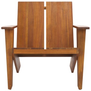 Maya Adirondack Chair Indoor/Outdoor - PAT6800 - Teak - Safavieh - 1 of 4