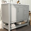 Merrick Lane Bathroom Vanity with Ceramic Sink, Carrara Marble Finish Countertop, Storage Cabinet with Soft Close Doors, Open Shelf and 3 Drawers - 2 of 4