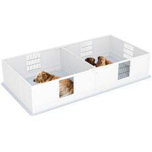 PawHut Whelping Box for Dogs and Puppies, Dog Whelping Box with Waterproof Pee Pad, Adjustable Height Door, for Large Dogs Indoor Use - 1 of 4