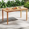 Tangkula Rectangular Outdoor Dining Table 4-6 People Large Acacia Wood Patio Bistro Table - 2 of 4